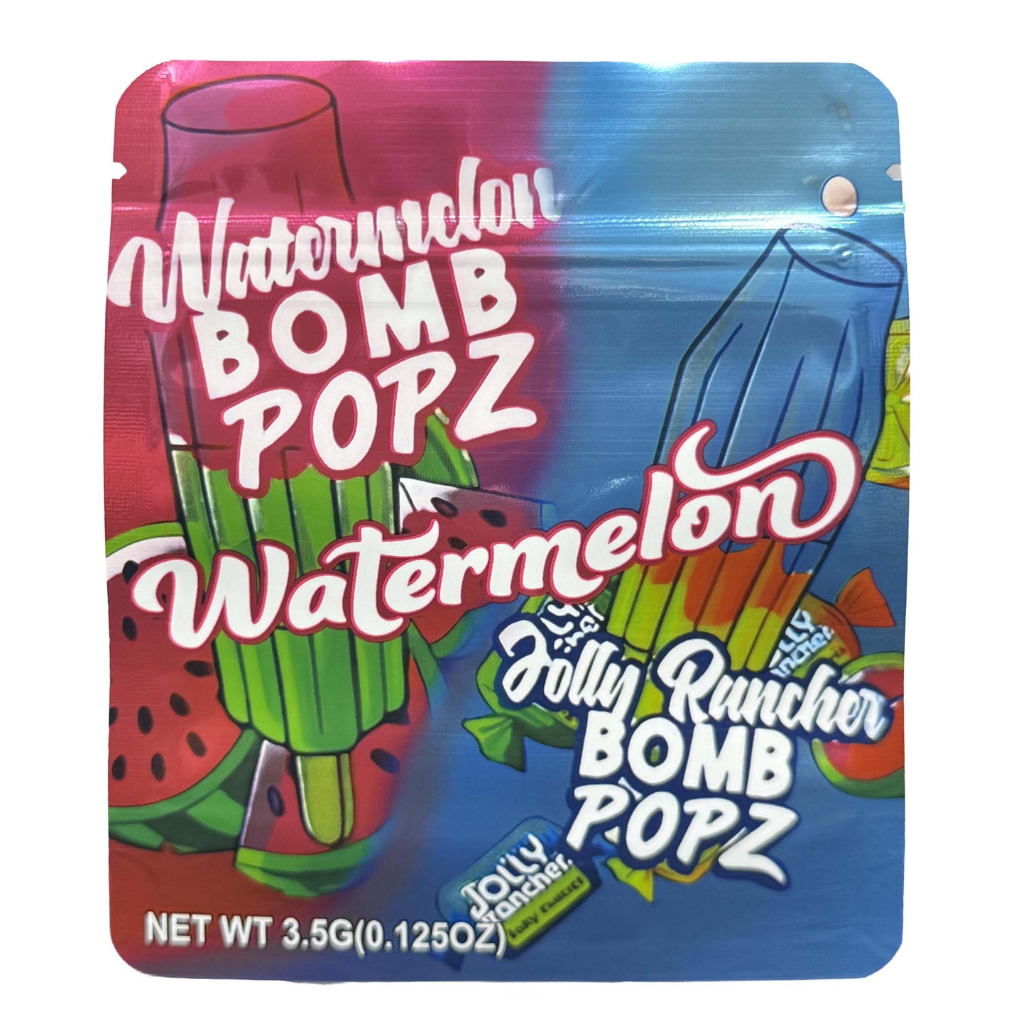 50 Pack - 3.5g Exotic Mylar Bags - Watermelon Bomb Popz