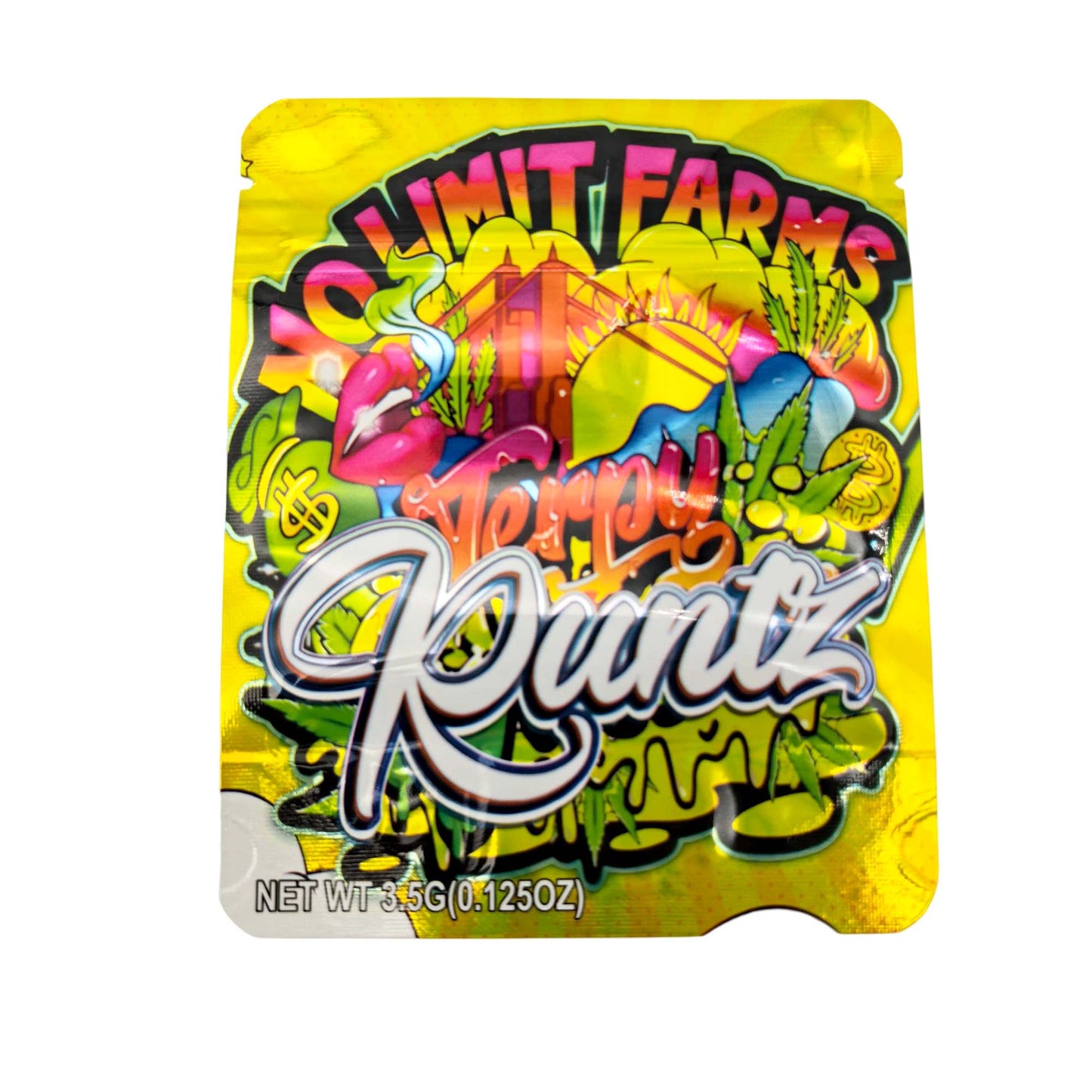50 Pack - 3.5g Exotic Mylar Bags - No Limit Farms - Terpy Runtz