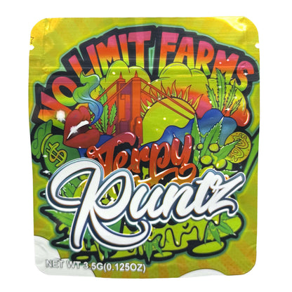 50 Pack - 3.5g Exotic Mylar Bags - No Limit Farms - Terpy Runtz