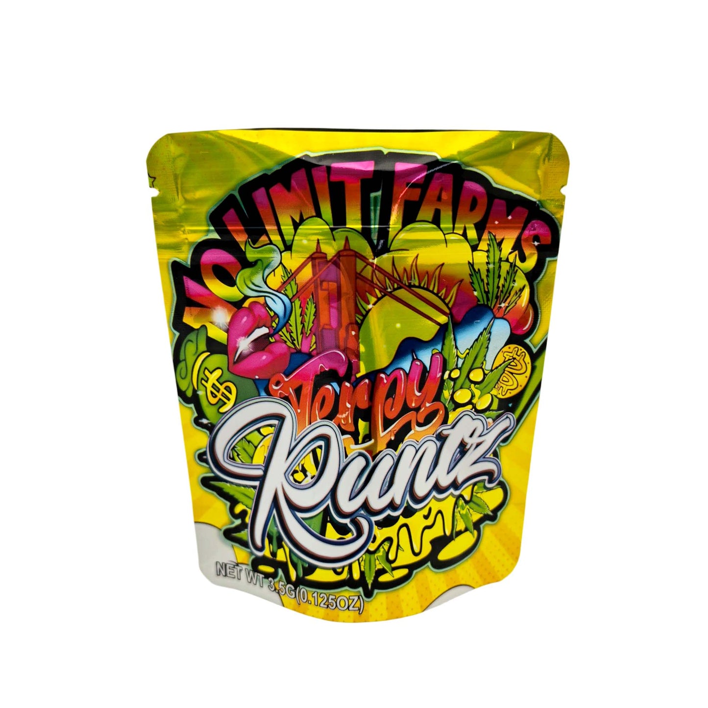 50 Pack - 3.5g Exotic Mylar Bags - No Limit Farms - Terpy Runtz