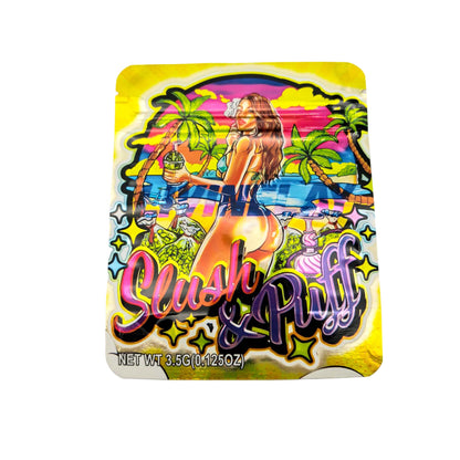 50 Pack - 3.5g Exotic Mylar Bags - No Limit Farms - Slushy Puff