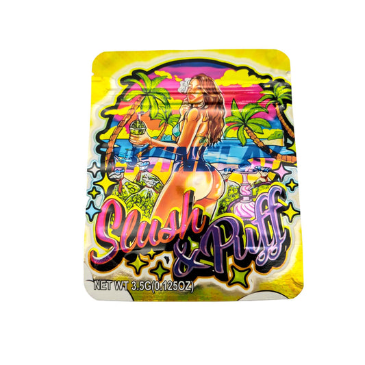50 Pack - 3.5g Exotic Mylar Bags - No Limit Farms - Slushy Puff
