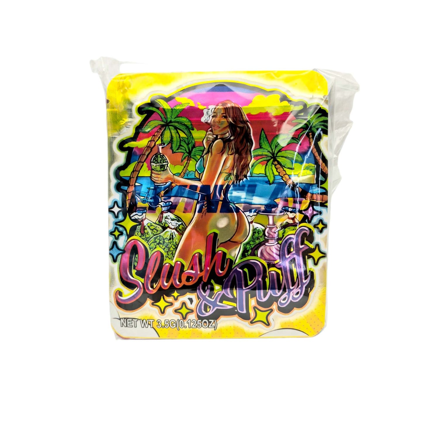 50 Pack - 3.5g Exotic Mylar Bags - No Limit Farms - Slushy Puff