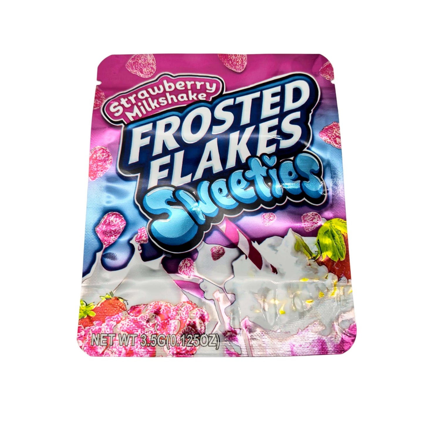 50 Pack - 3.5g Exotic Mylar Bags - Strawberry Frosted Flakes - Sweeties