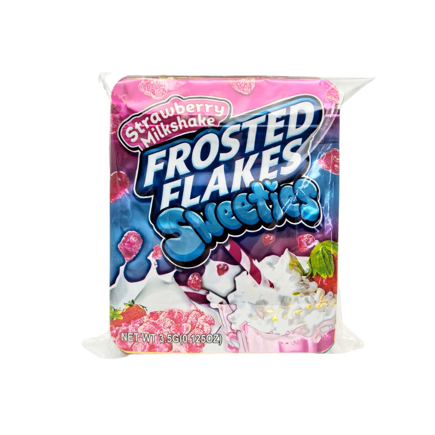 50 Pack - 3.5g Exotic Mylar Bags - Strawberry Frosted Flakes - Sweeties