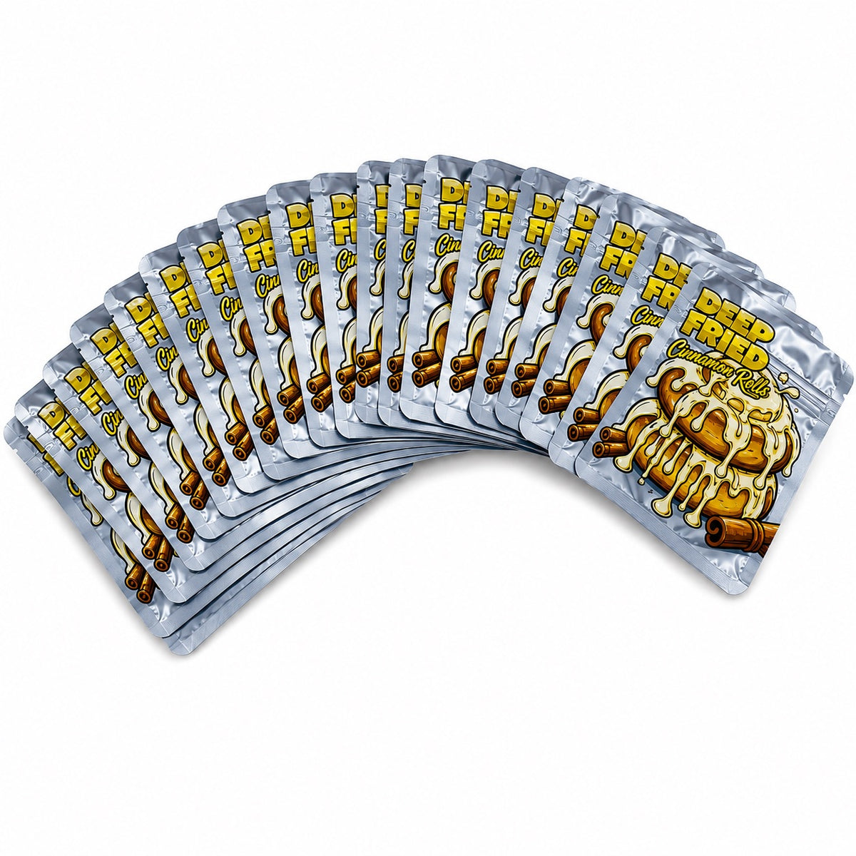 50 Pack - 3.5g Exotic Mylar Bags - Deep Fried Cinnamon Roll