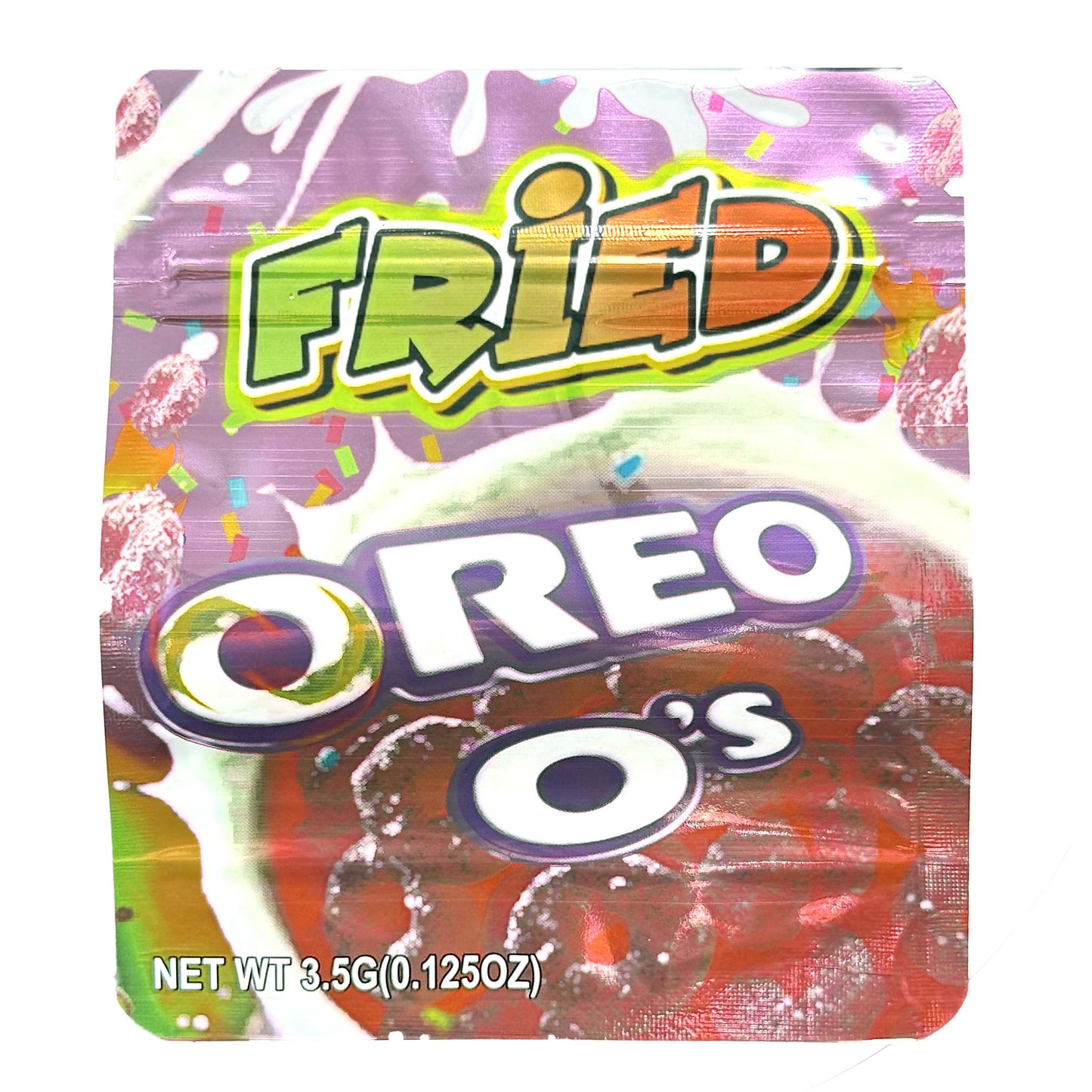 50 Pack - 3.5g Exotic Mylar Bags - Fried Oreo O's