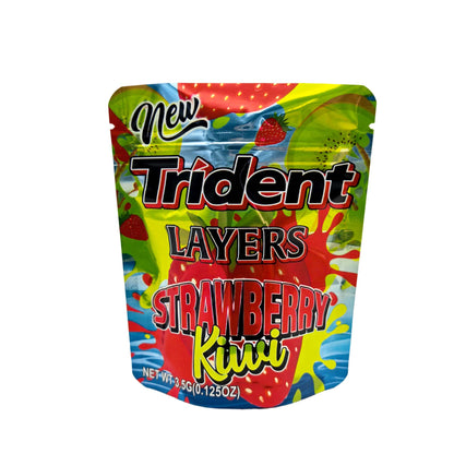 50 Pack - 3.5g Exotic Mylar Bags - Trident Layers - Strawberry Kiwi