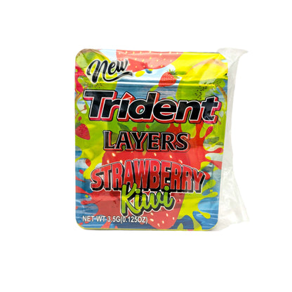 50 Pack - 3.5g Exotic Mylar Bags - Trident Layers - Strawberry Kiwi