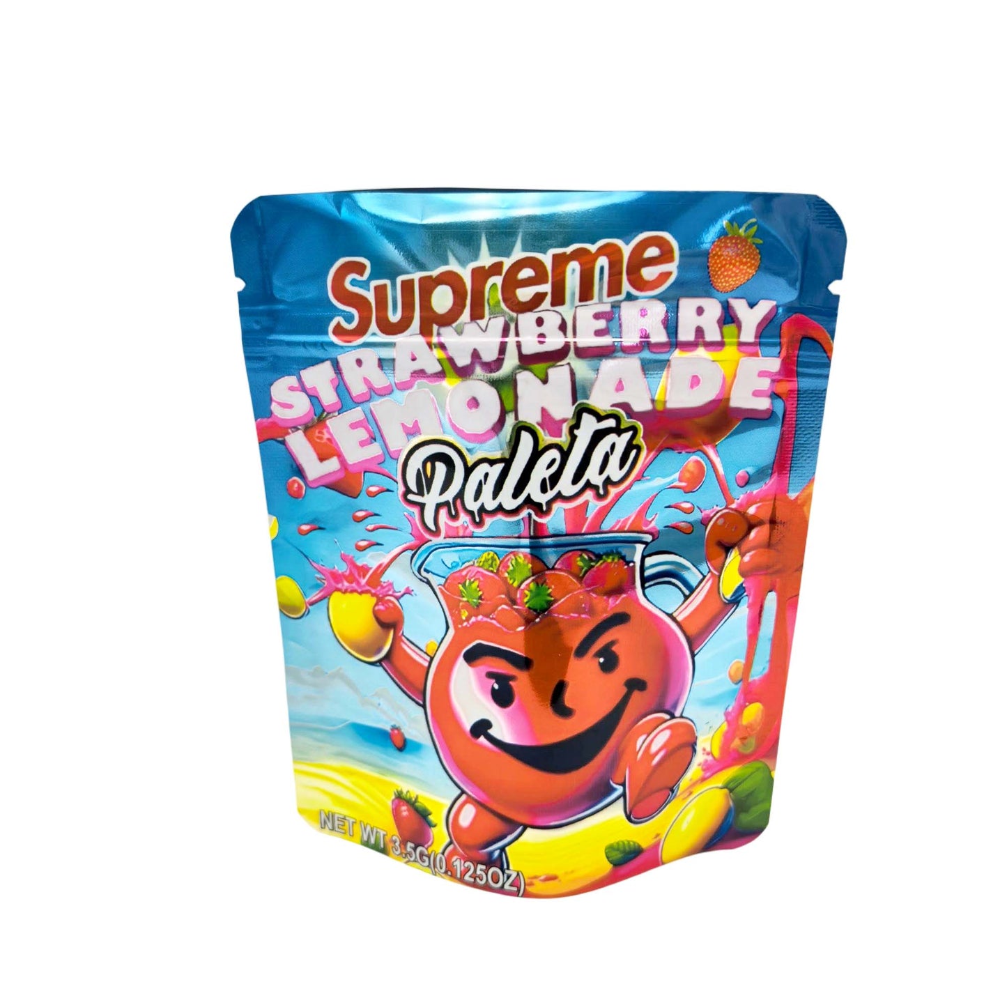 50 Pack - 3.5g Exotic Mylar Bags - Supreme Strawberry Lemonade - Paleta