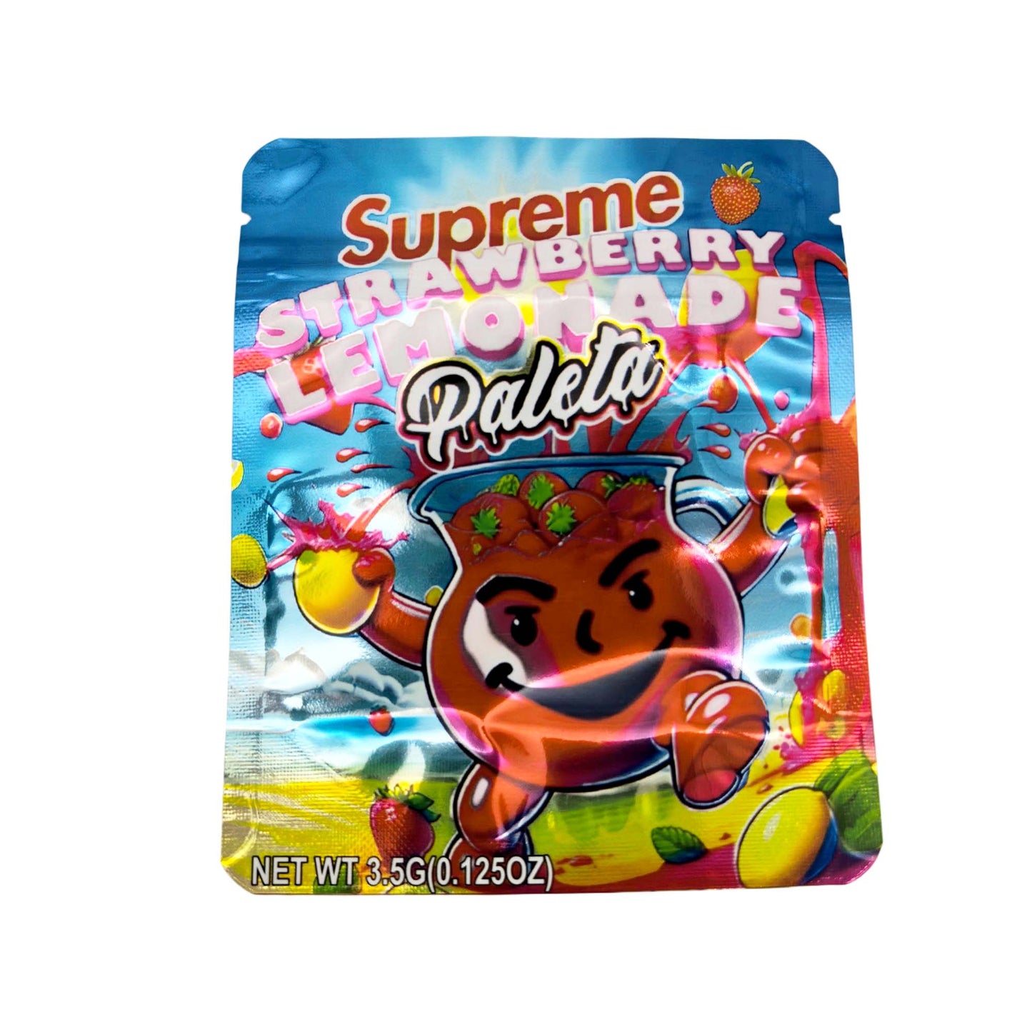 50 Pack - 3.5g Exotic Mylar Bags - Supreme Strawberry Lemonade - Paleta