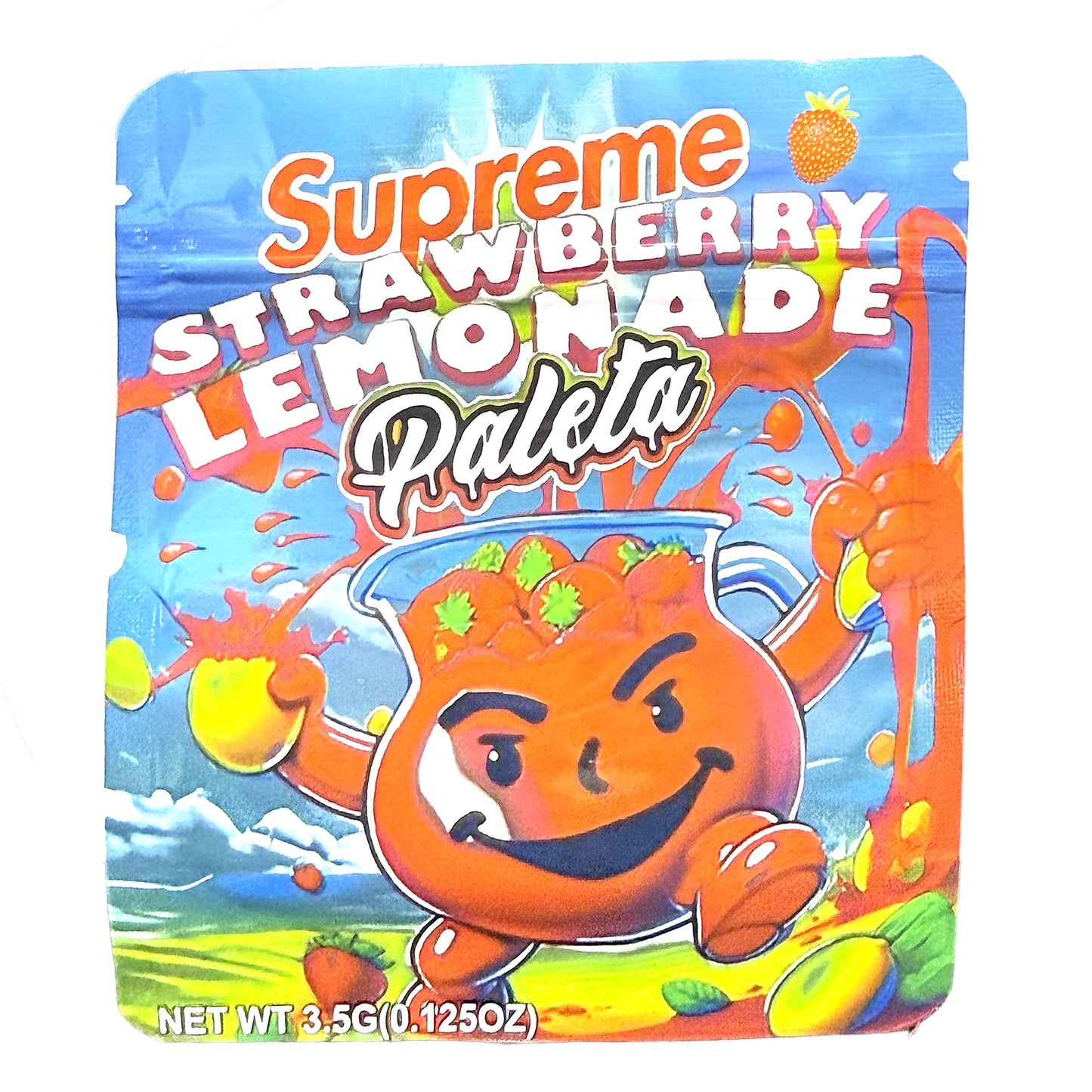 50 Pack - 3.5g Exotic Mylar Bags - Supreme Strawberry Lemonade - Paleta