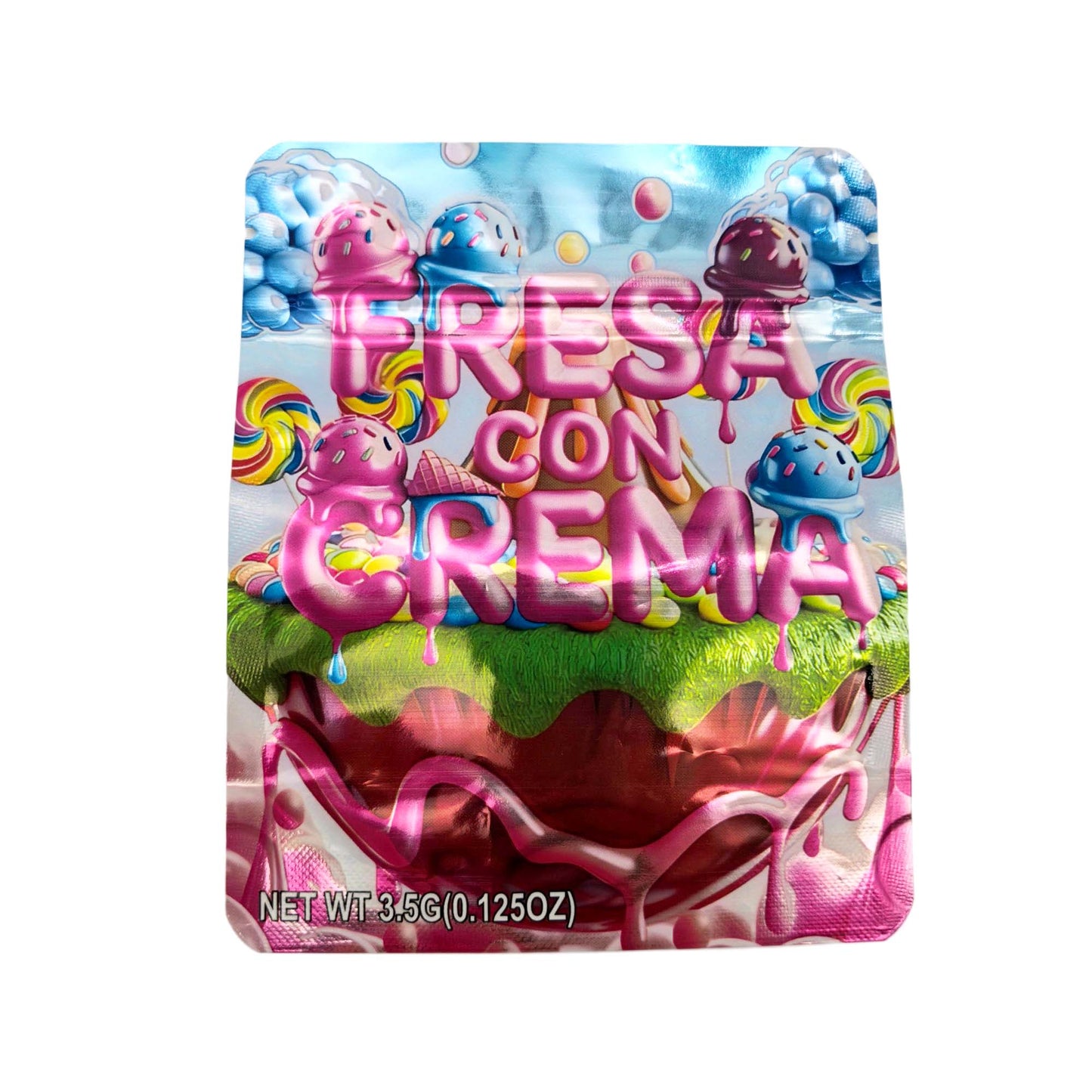 50 Pack - 3.5g Exotic Mylar Bags - Fresa Con Crema