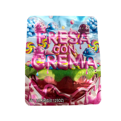 50 Pack - 3.5g Exotic Mylar Bags - Fresa Con Crema
