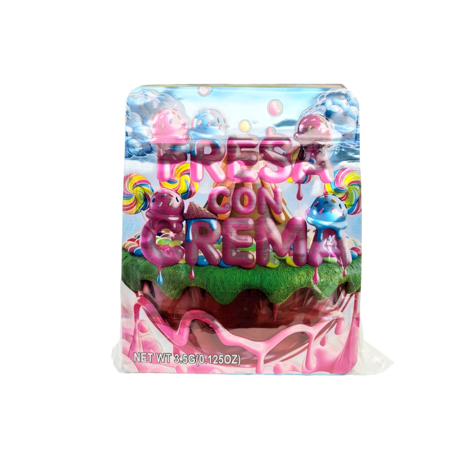 50 Pack - 3.5g Exotic Mylar Bags - Fresa Con Crema