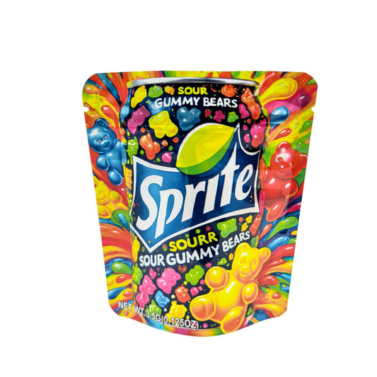 50 Pack - 3.5g Exotic Mylar Bags - Sprite Sour Gummy Bears
