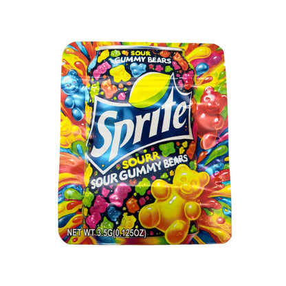 50 Pack - 3.5g Exotic Mylar Bags - Sprite Sour Gummy Bears