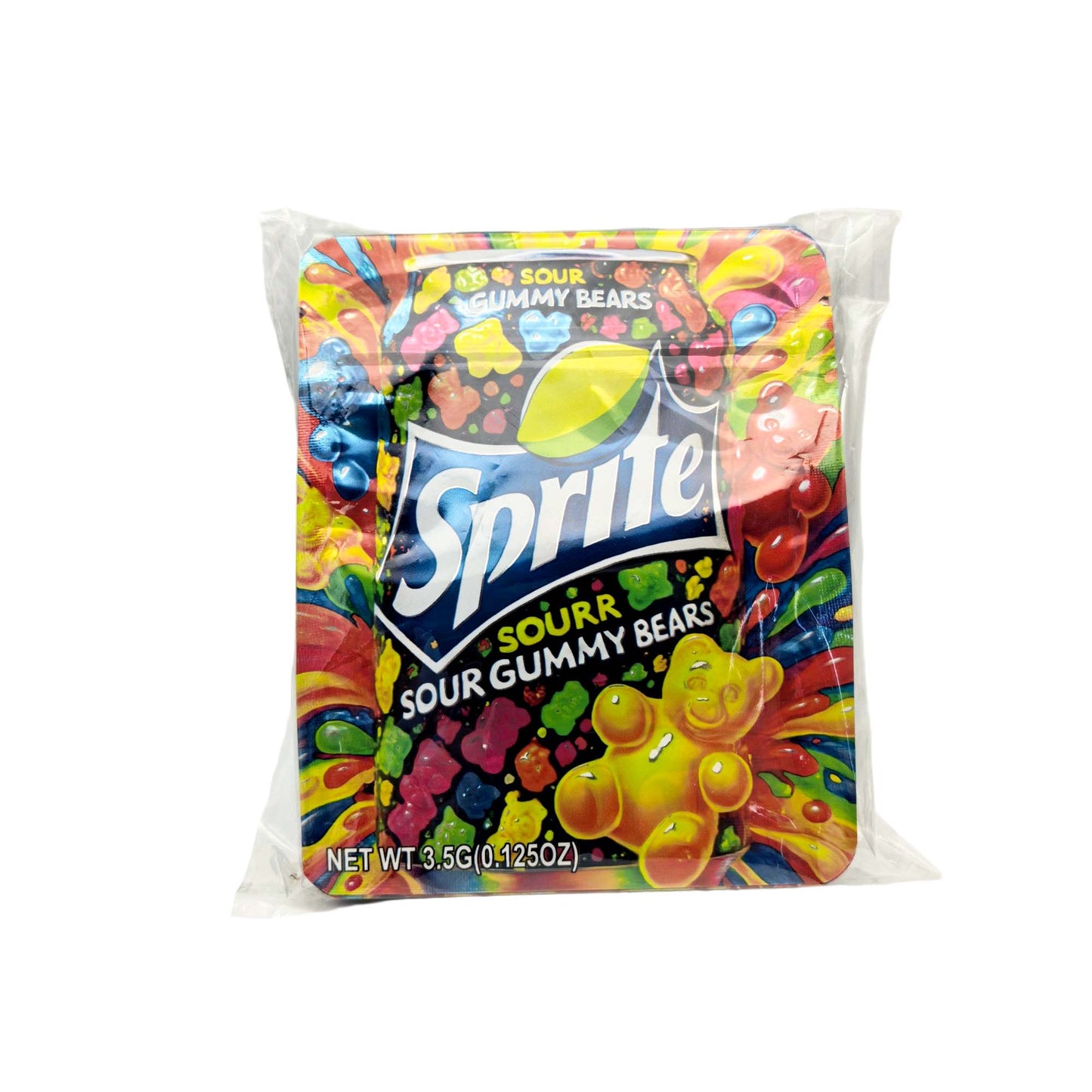 50 Pack - 3.5g Exotic Mylar Bags - Sprite Sour Gummy Bears