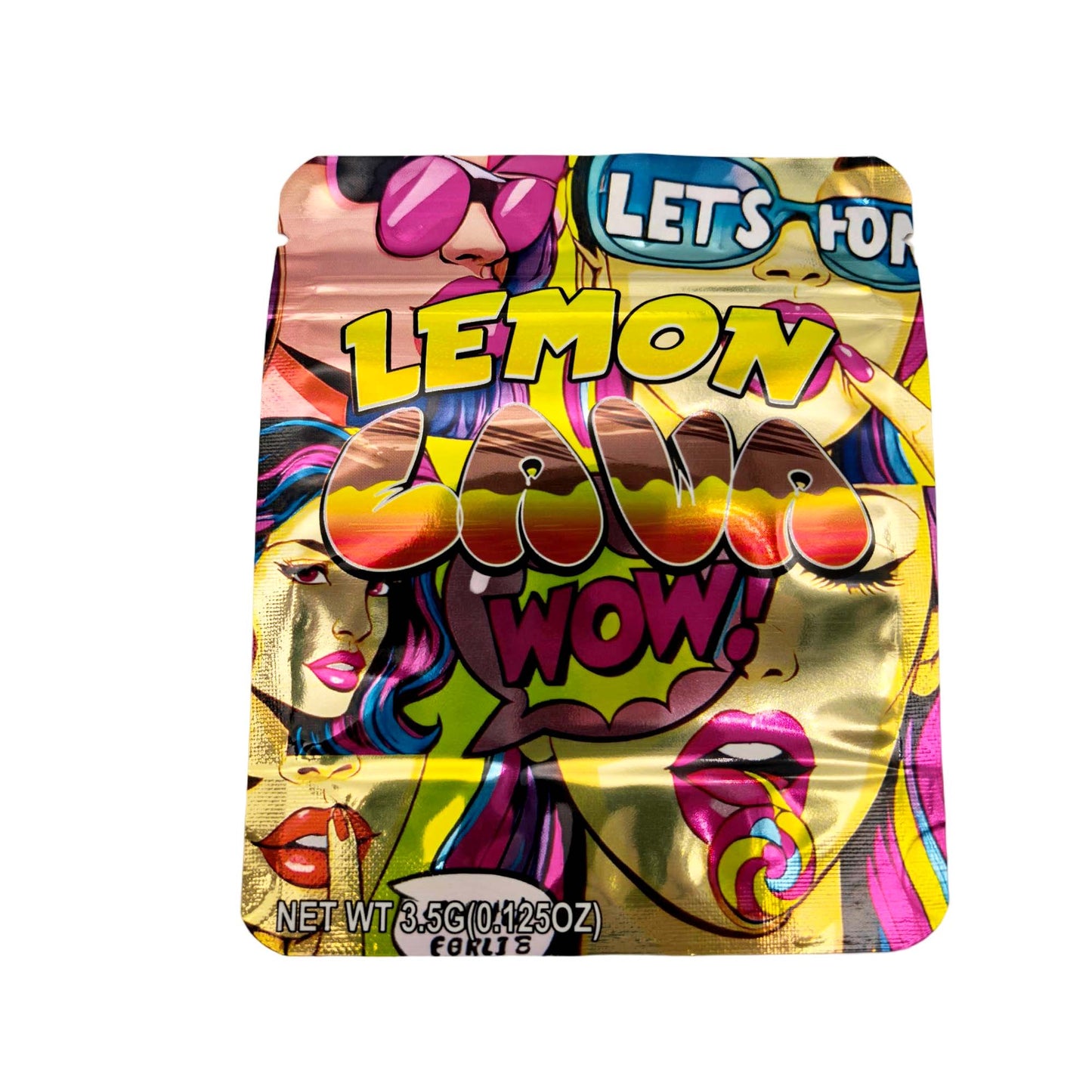 50 Pack - 3.5g Exotic Mylar Bags - Lemon Lava - Wow