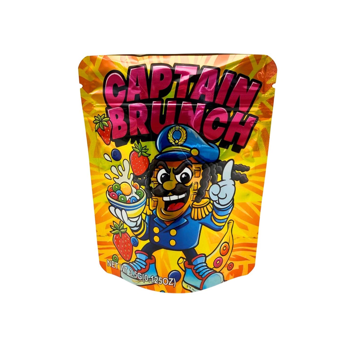 50 Pack - 3.5g Exotic Mylar Bags - Captain Brunch