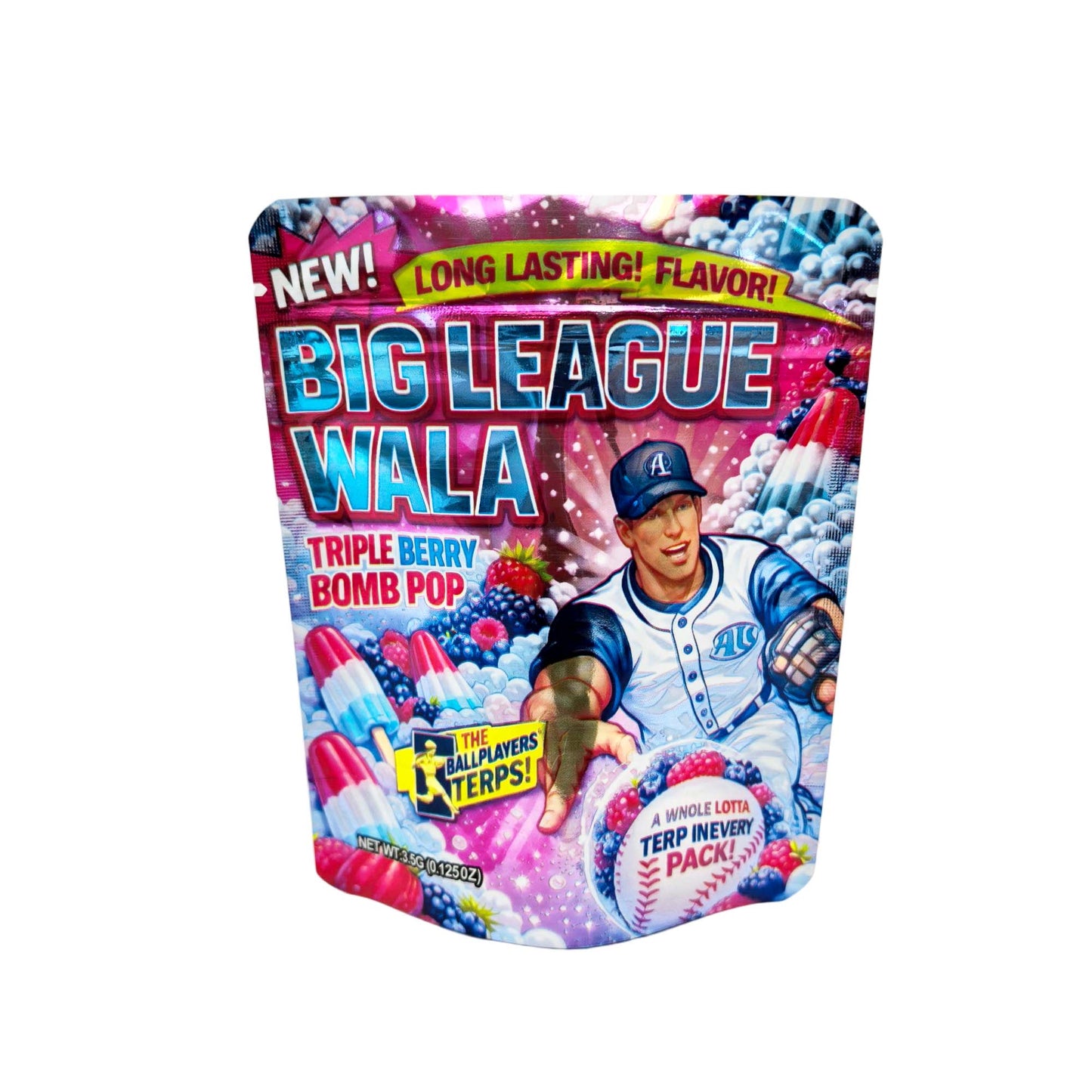 50 Pack - 3.5g Exotic Mylar Bags - Big League Wala - Triple Berry Bomb Pop