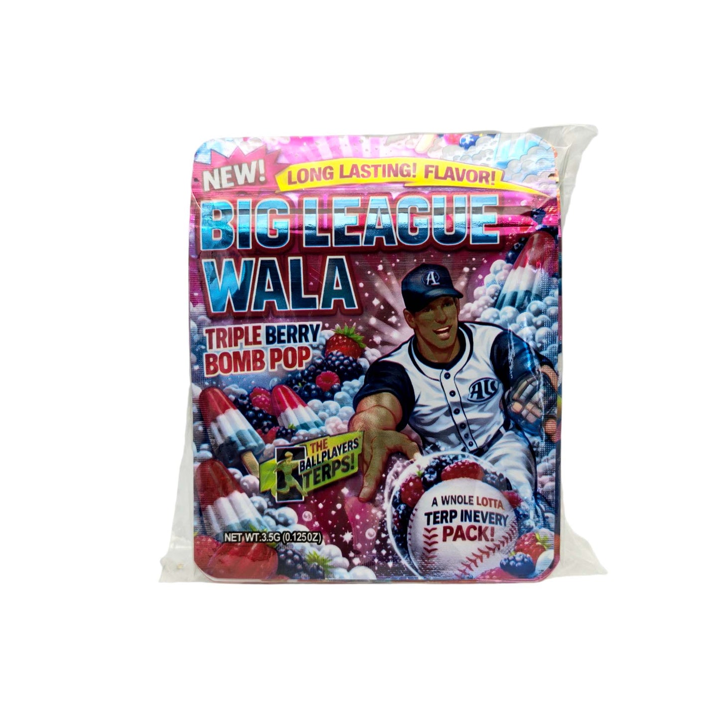 50 Pack - 3.5g Exotic Mylar Bags - Big League Wala - Triple Berry Bomb Pop