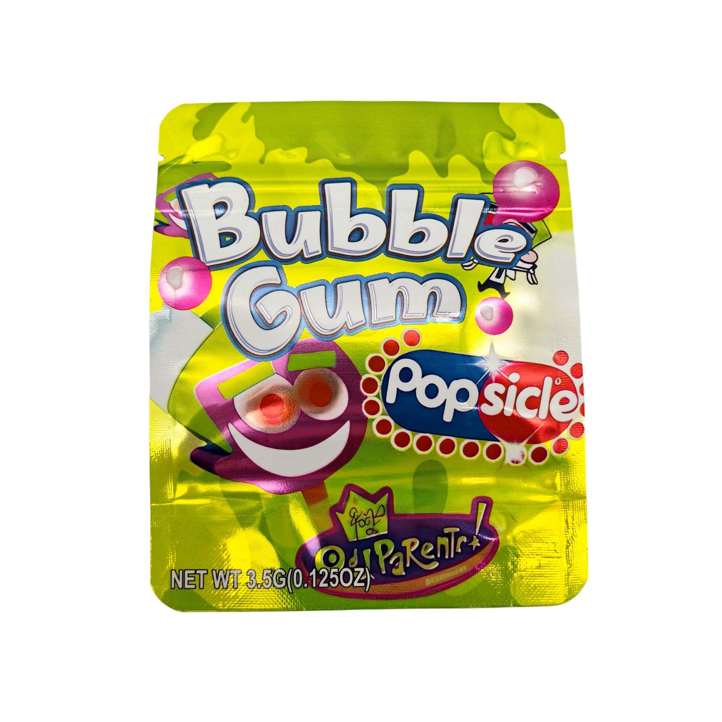 50 Pack - 3.5g Exotic Mylar Bags - Bubble Gum Popsicle