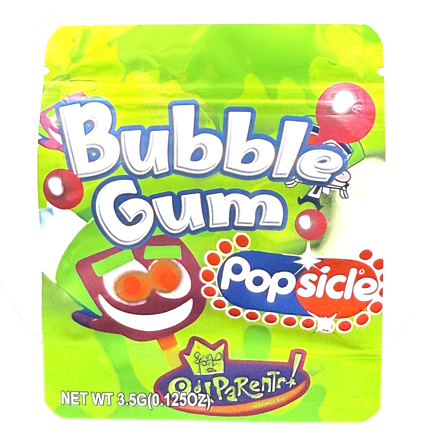 50 Pack - 3.5g Exotic Mylar Bags - Bubble Gum Popsicle