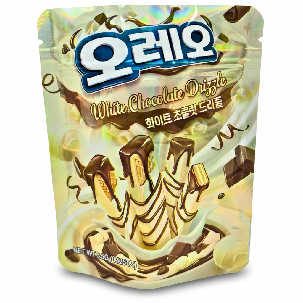 50 Pack - 3.5g Exotic Mylar Bags - Oreo White Chocolate Drizzle