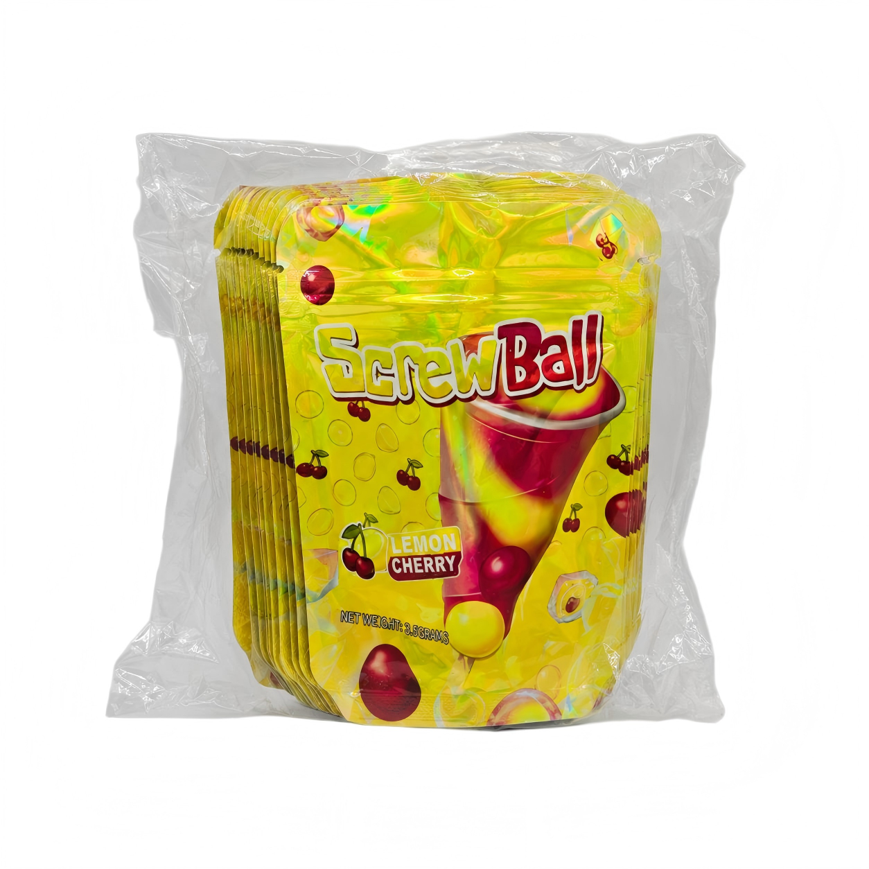 50 Pack - 3.5g Exotic Mylar Bags - Screwball Lemon Cherry