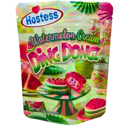50 Pack - 3.5g Exotic Mylar Bags - Hostess Watermelon Cream Ding Dongz