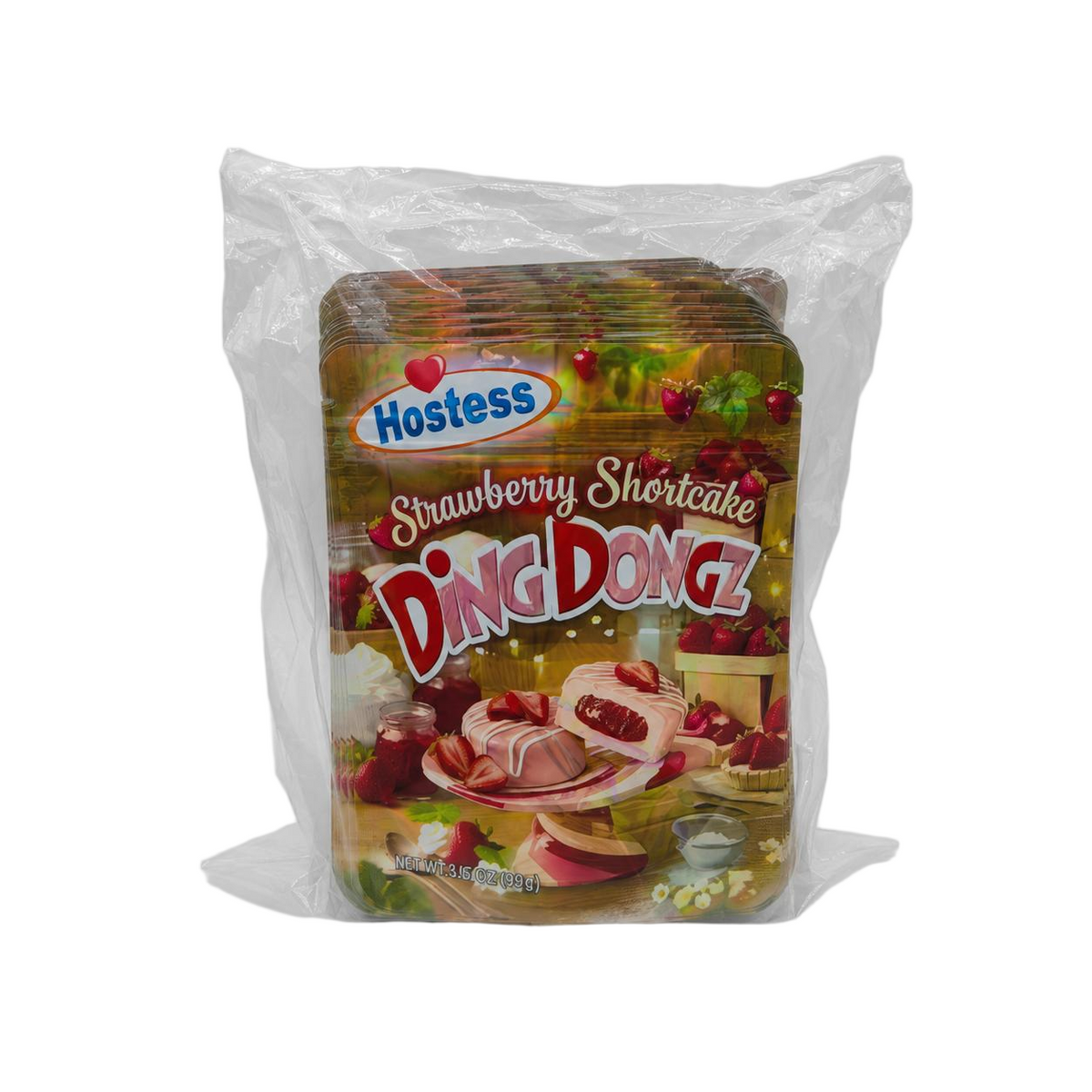 50 Pack - 3.5g Exotic Mylar Bags - Hostess Strawberry Shortcake Ding Dongz