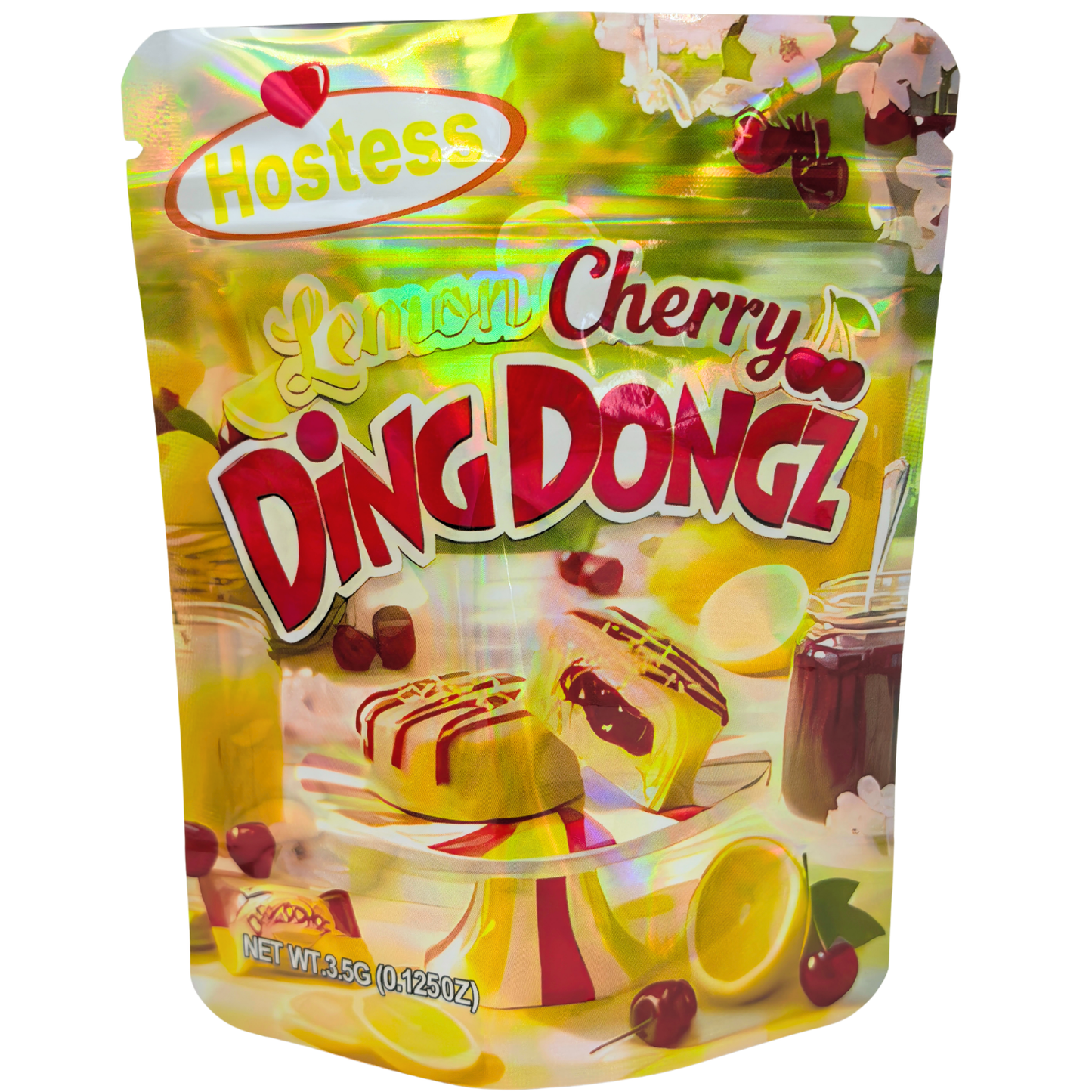50 Pack - 3.5g Exotic Mylar Bags - Hostess Cherry Ding Dongz