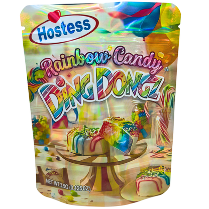 50 Pack - 3.5g Exotic Mylar Bags - Hostess Rainbow Candy Ding Dongz