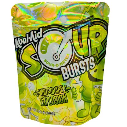 50 Pack - 3.5g Exotic Mylar Bags - Kool-Aid Sour Bursts Green Apple