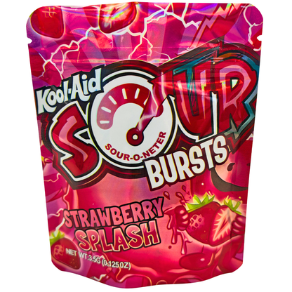 50 Pack - 3.5g Exotic Mylar Bags - Kool-Aid Sour Bursts Strawberry Splash