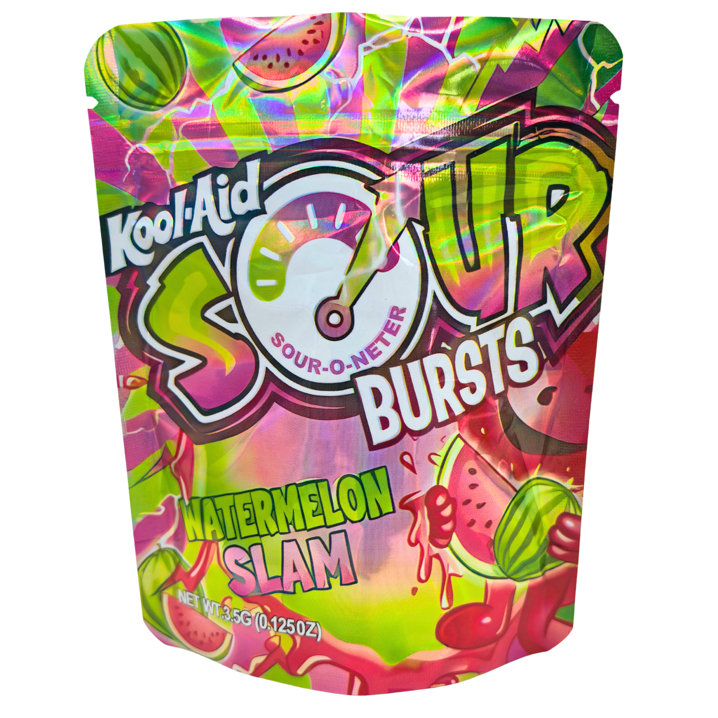50 Pack - 3.5g Exotic Mylar Bags - Kool-Aid Sour Bursts Watermelon