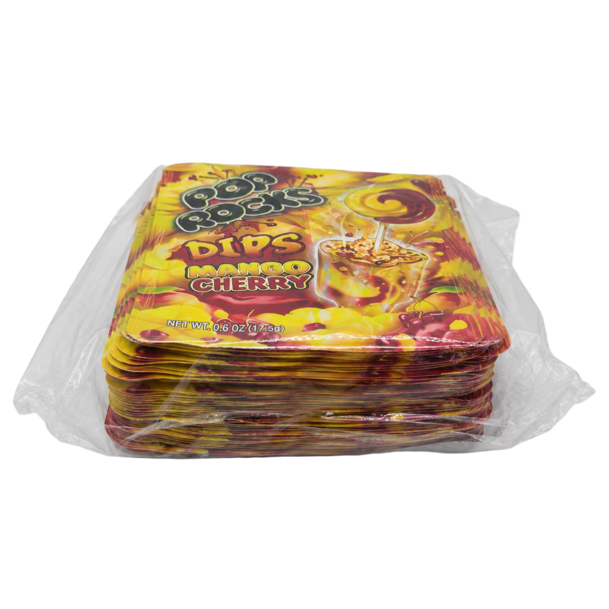 50 Pack - 3.5g Exotic Mylar Bags - Pop Rocks Dips Mango Cherry