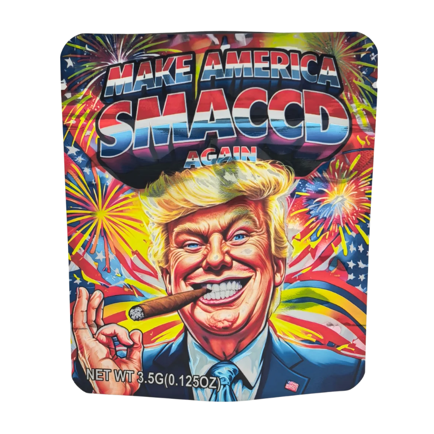 50 Pack - 3.5g Exotic Mylar Bags - Make America SMACCD Again Trump