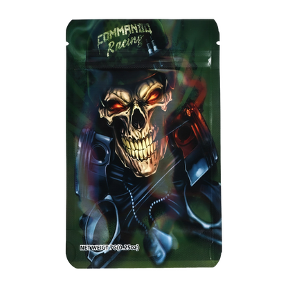 7g Exotic Mylar Bag - Skull Comando Racing (50 Count)