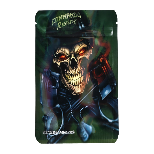 7g Exotic Mylar Bag - Skull Comando Racing (50 Count)