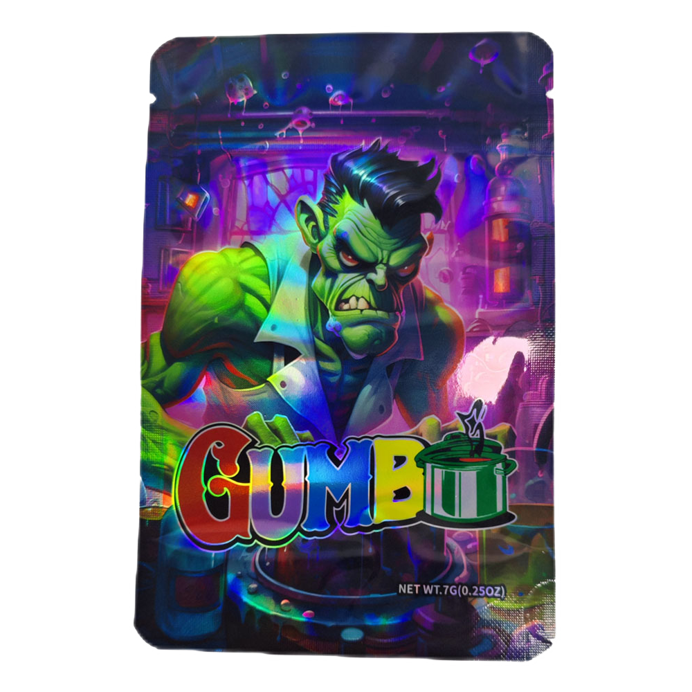 7g Exotic Mylar Bag - Gumbo Green Monster (50 Count)
