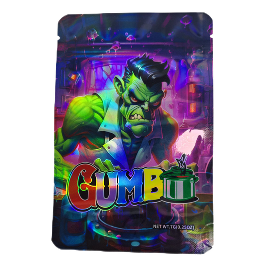 7g Exotic Mylar Bag - Gumbo Green Monster (50 Count)