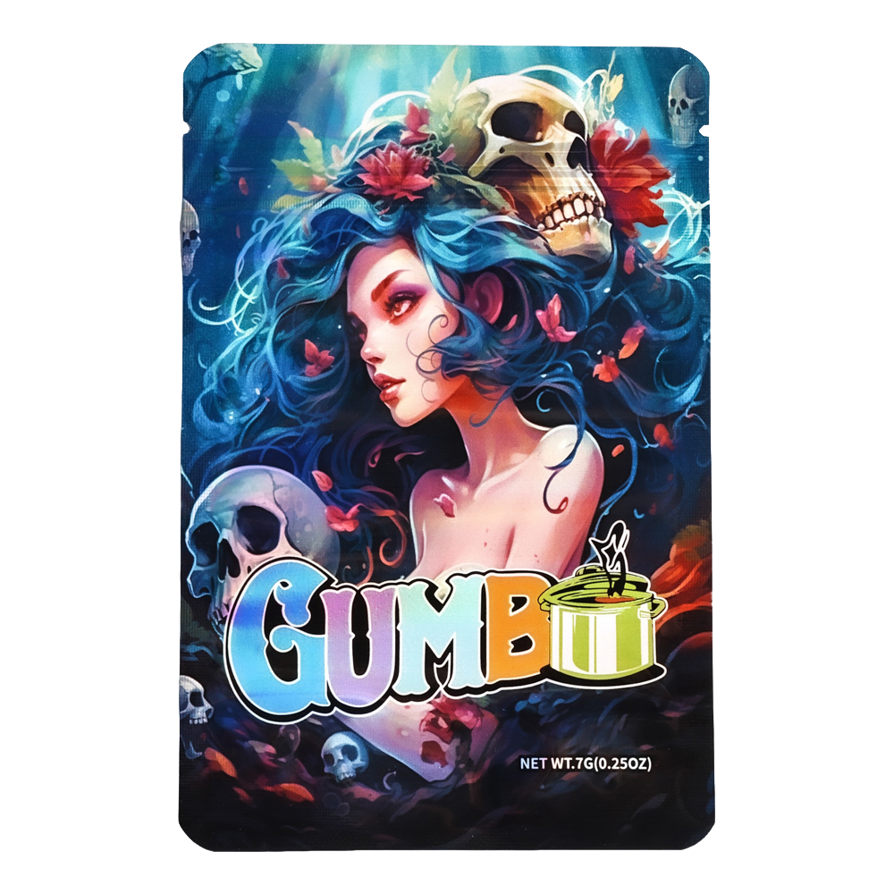 7g Exotic Mylar Bag - Gumbo Woman and Skull (50 Count)