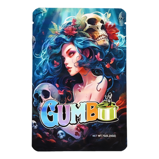 7g Exotic Mylar Bag - Gumbo Woman and Skull (50 Count)