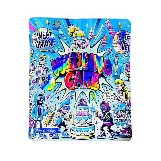 50 Pack - 3.5g Exotic Mylar Bags - Wedding Cake