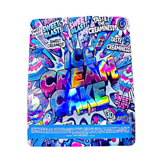 50 Pack - 3.5g Exotic Mylar Bags - Ice Cream Cake