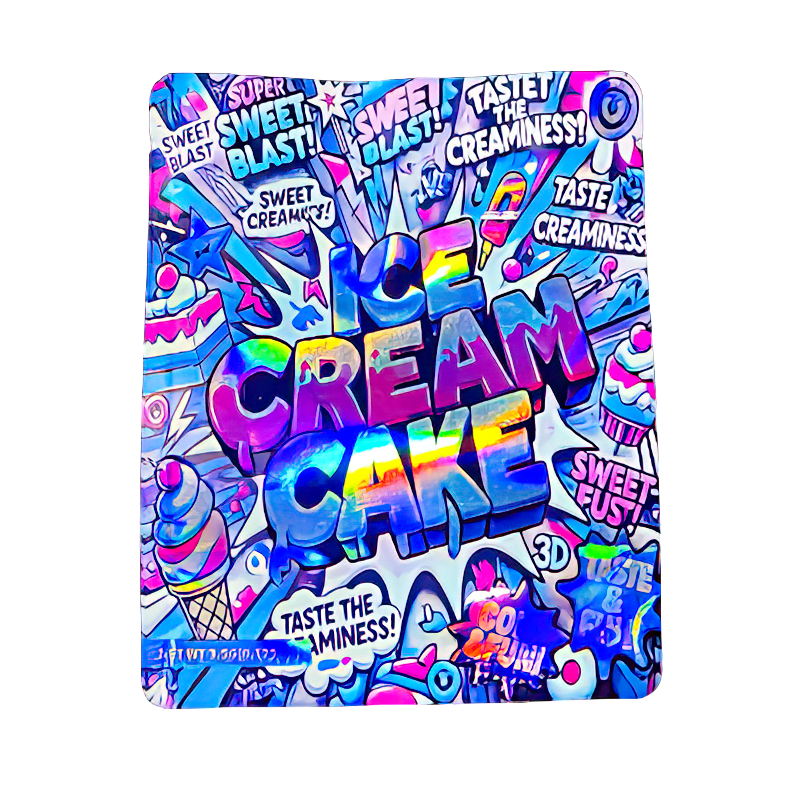 50 Pack - 3.5g Exotic Mylar Bags - Ice Cream Cake