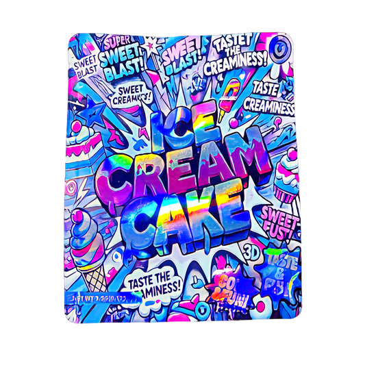 50 Pack - 3.5g Exotic Mylar Bags - Ice Cream Cake