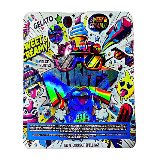 50 Pack - 3.5g Exotic Mylar Bags - Gelato Runtz Sweet Creamy!